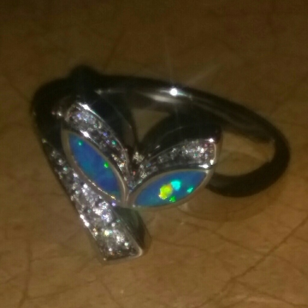 Sterling silver fire Opal ring